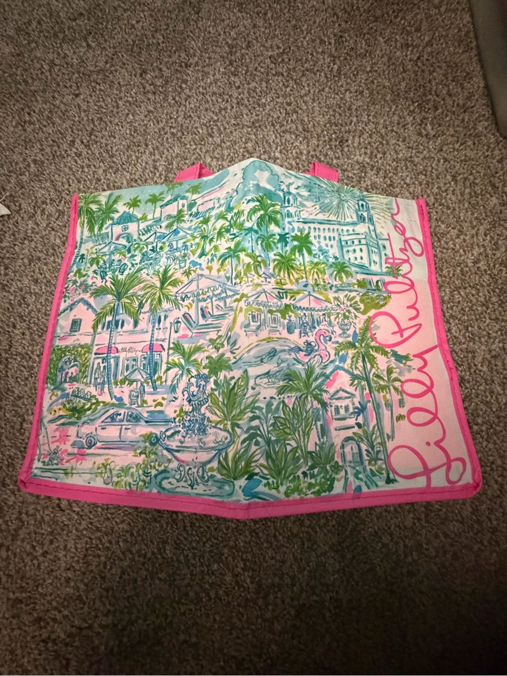 Lilly Pulitzer Palm Beach Print Reusable Shopper Tote Bag